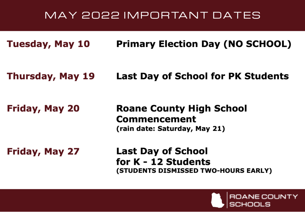 May 2022 Important Dates
